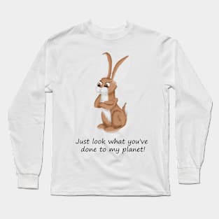 Angry Eco Bunny Long Sleeve T-Shirt